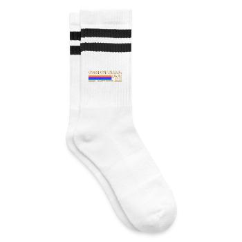 1971 - Gestreifte Tennissocken - Weiß/Schwarz - Rechts