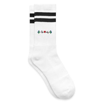 Heart rate cardio for the province of Flevoland - Striped tennis socks - white/black - Right