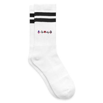 Cardio cardiaque avec drapeau des États-Unis et drapeau de l’Utah - Chaussettes de tennis - blanc/noir - Droite