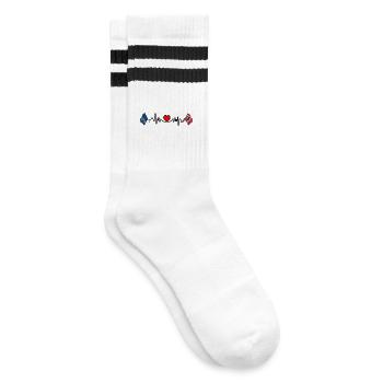 Heart rate cardio of Oslo with flag of Norway - Striped tennis socks - white/black - Right