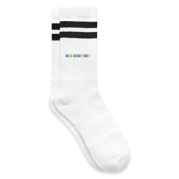Good Energy Only – Typographie Colorée en bulles - Chaussettes de tennis - blanc/noir - Droite