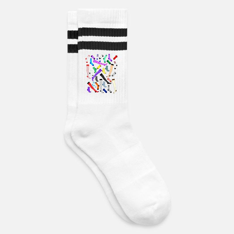 Socken - Gestreifte Tennissocken - Weiß/Schwarz