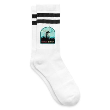 Illustration Moulin à Vent près de Bruges - Chaussettes de tennis - blanc/noir - Droite