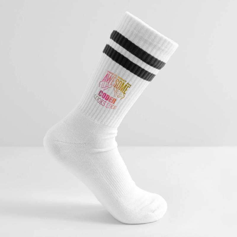 Coding Striped tennis socks