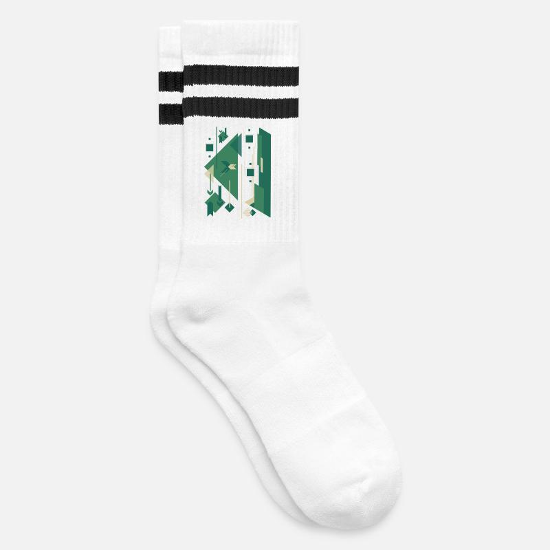 Figure gomtrique abstraite - Chaussettes de tennis - blanc/noir