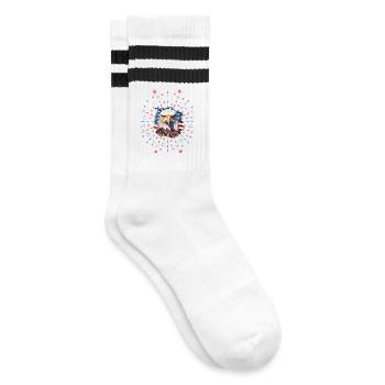 Terre de la liberté – Design patriotique - Chaussettes de tennis - blanc/noir - Droite