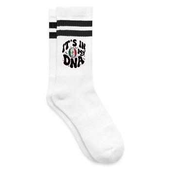 Mexikanische DNA Mexiko Flagge Hispanisch - Gestreifte Tennissocken - Weiß/Schwarz - Rechts