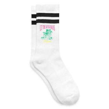 Spielereien Lustiger Waschbär Mardi Gras - Gestreifte Tennissocken - Weiß/Schwarz - Rechts