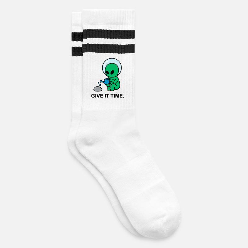 Interstellar Patience - Striped tennis socks - white/black