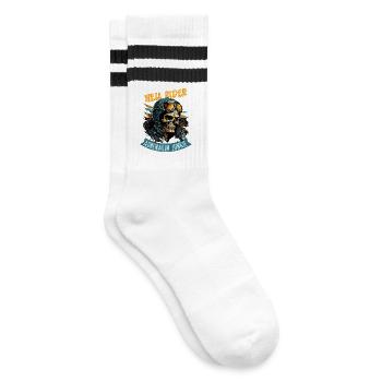 Hell Rider - Adrenaline Junkie - Striped tennis socks - white/black - Right
