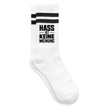 Hate is not an opinion - Antifa Tee - Striped tennis socks - white/black - Right