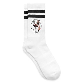 Black Metal Flamingo - Gothic Metal Flamingo - Gestreifte Tennissocken - Weiß/Schwarz - Rechts