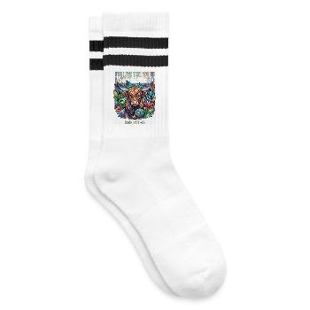Follow The Word Not The Herd Christian - Striped tennis socks - white/black - Right