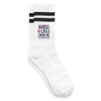Choose Me Motif Design - Chaussettes de tennis - blanc/noir - Droite