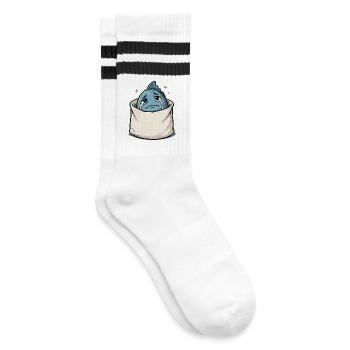 Poisson animal marin dans un sac triste - Chaussettes de tennis - blanc/noir - Droite