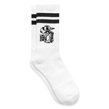 Line Dance Crew - Gestreifte Tennissocken - Weiß/Schwarz - Rechts