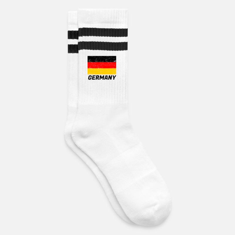 Germany flag - Striped tennis socks - white/black
