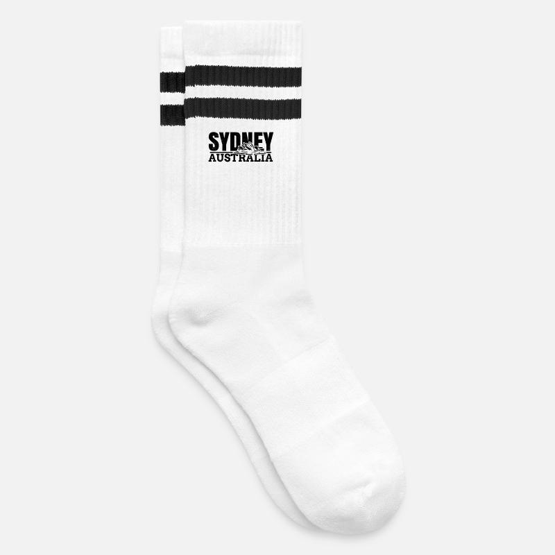 Sydney Australia - Striped tennis socks - white/black