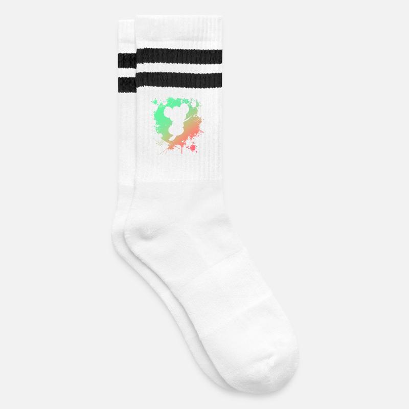 Koala - Gestreifte Tennissocken - Weiß/Schwarz