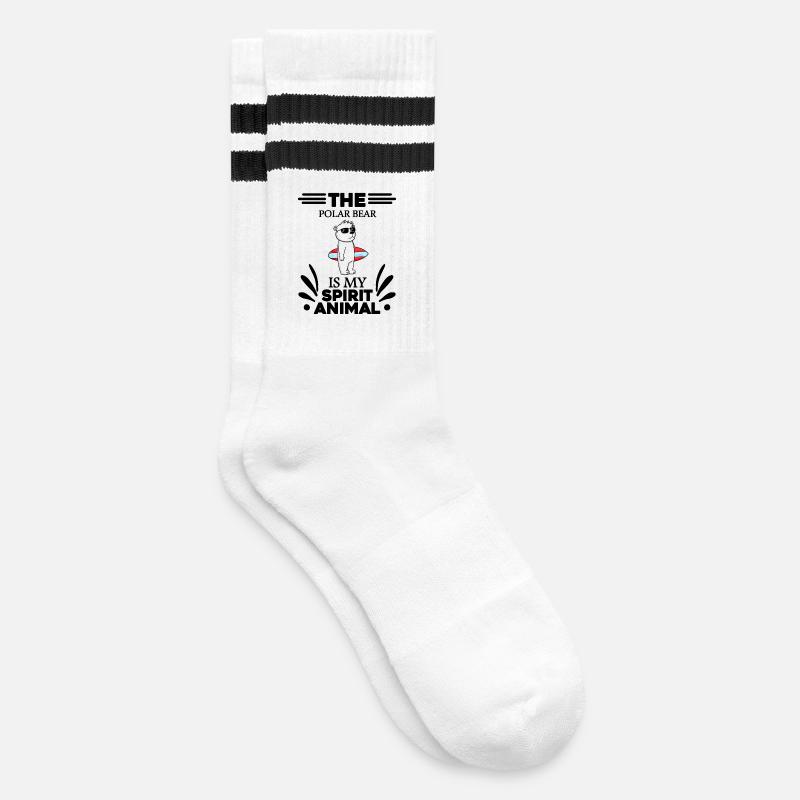 Polar Bear Polar Bear Bear - Striped tennis socks - white/black