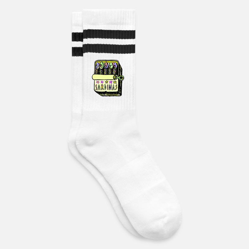 Sardines - Chaussettes de tennis - blanc/noir