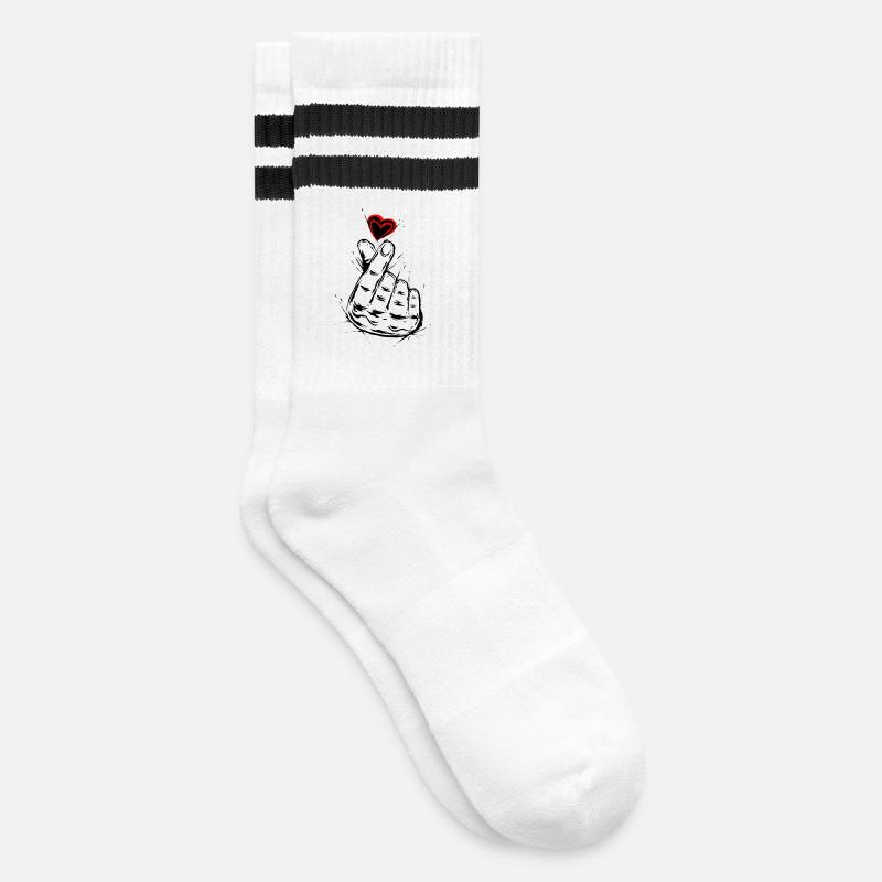 L’amour de la K-Pop - Chaussettes de tennis - blanc/noir