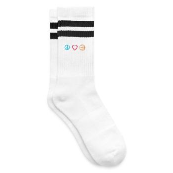 Basketballer Motivation - Gestreifte Tennissocken - Weiß/Schwarz - Rechts
