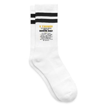 5 Things to Know About My Dad Bonus Humor - Striped tennis socks - white/black - Right