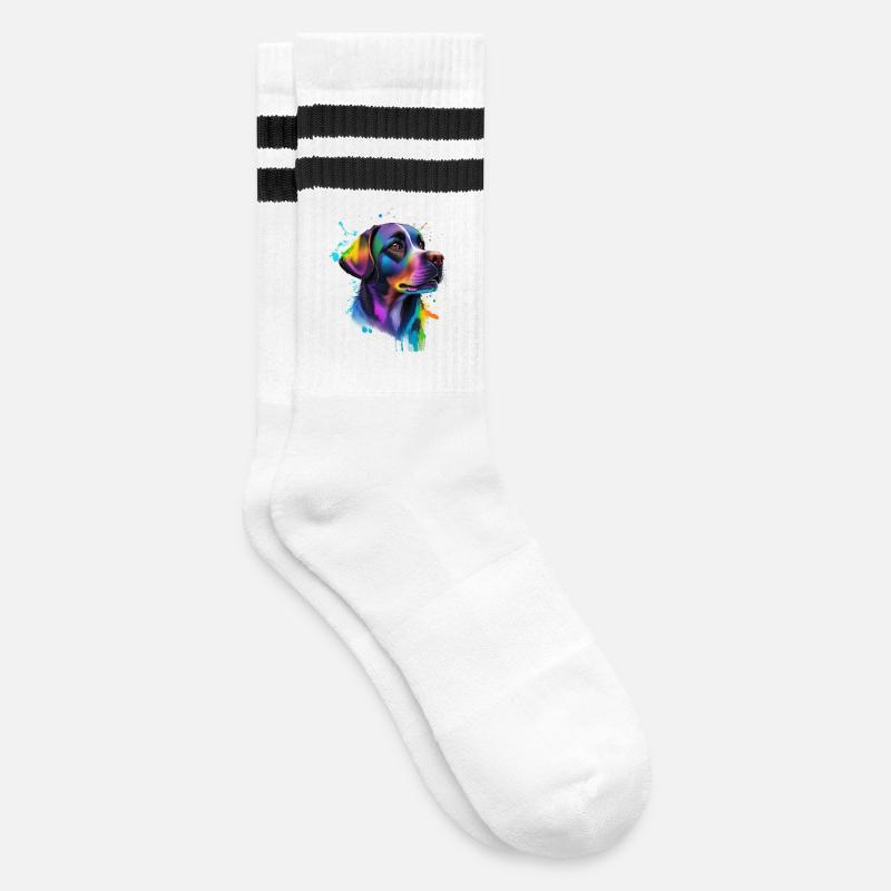 Labrador - Striped tennis socks - white/black