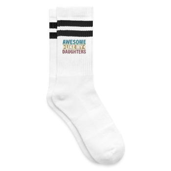 Female Parenting Pride Message - Striped tennis socks - white/black - Right