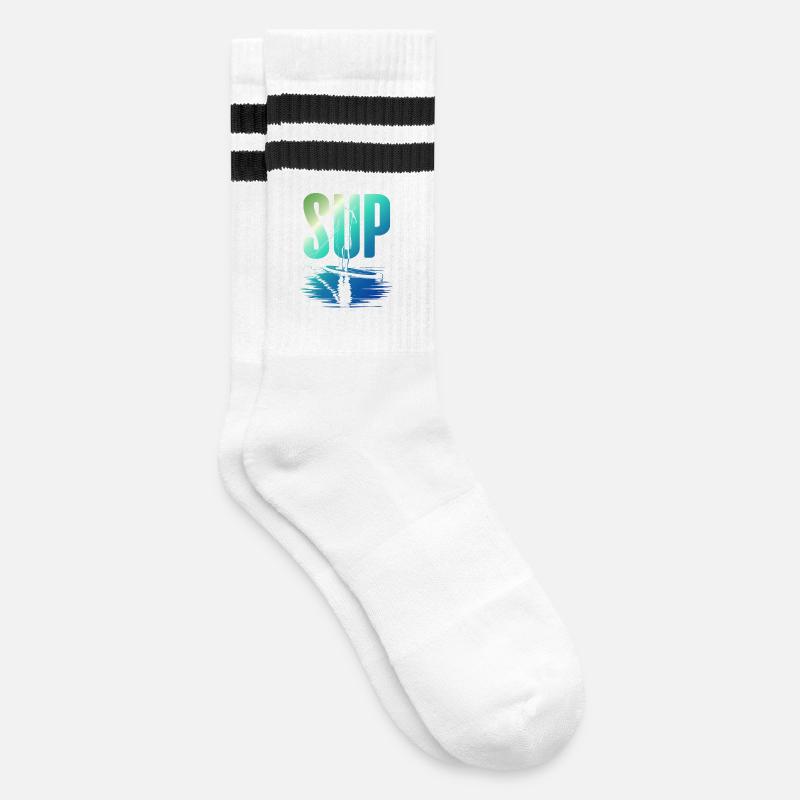 SUP - Striped tennis socks - white/black