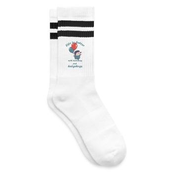 Petit hérisson avec ballons et lettrage - Chaussettes de tennis - blanc/noir - Droite