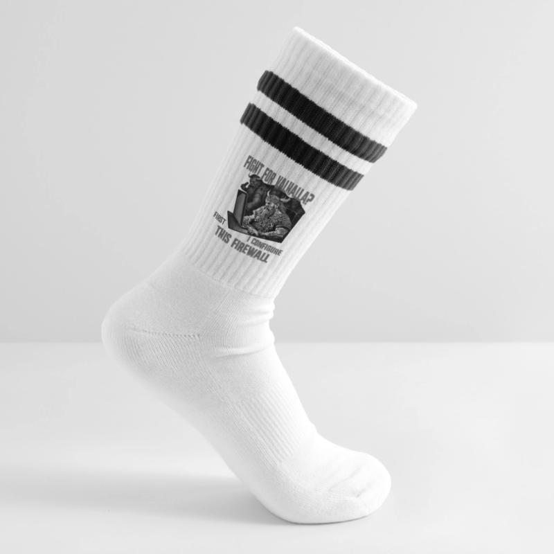 Firewall first Wikingerprogrammierer schwarz weiss Gestreifte Tennissocken