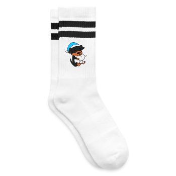 Rottweiler Sleeping Fatigue Dog - Striped tennis socks - white/black - Right