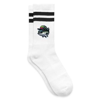 Ambiance de bar rayé - Chaussettes de tennis - blanc/noir - Droite