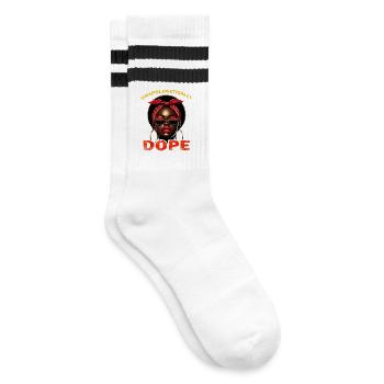 Unapologetically Juneteenth Women Black History - Striped tennis socks - white/black - Right