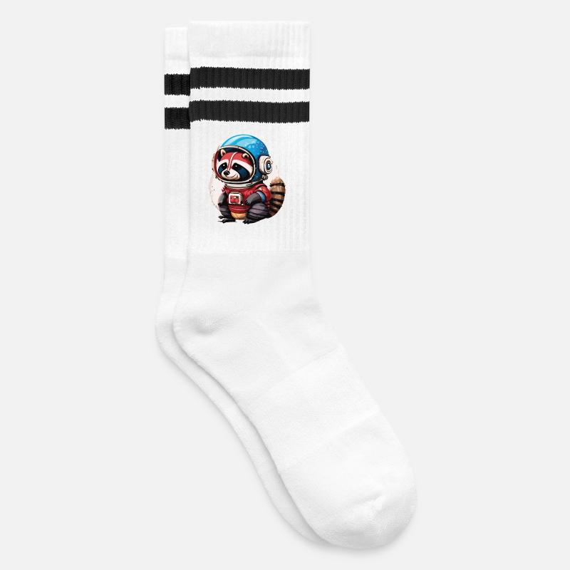 Spaceman raton laveur avec smartphone - Chaussettes de tennis - blanc/noir