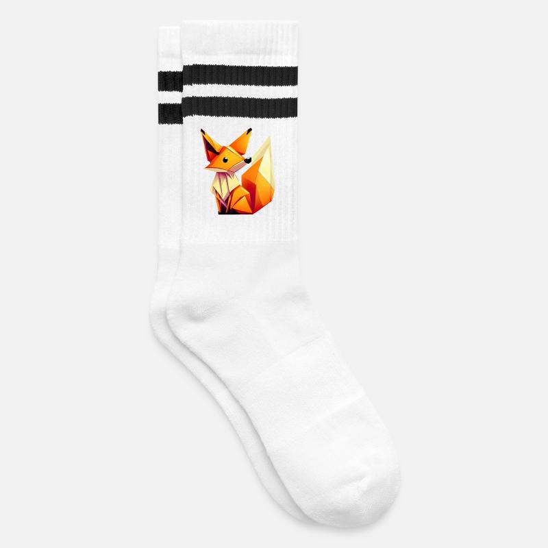 Fuchs - Gestreifte Tennissocken - Weiß/Schwarz
