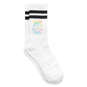 Maman de la fille d’anniversaire Tie Dye Colorée Maman d’anniversaire - Chaussettes de tennis - blanc/noir - Droite
