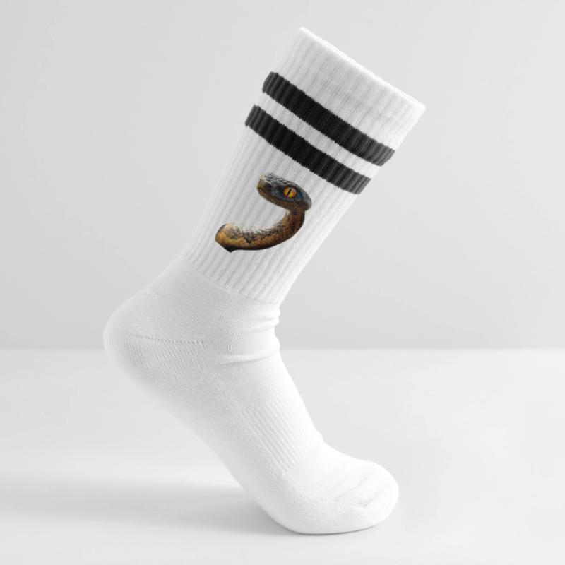 Schlange Python Kobra Mamba Klapperschlange Snake Gestreifte Tennissocken