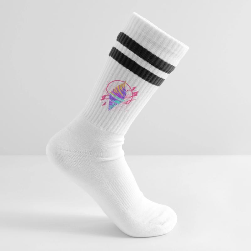 Cornet de crème glacée Synthwave Chaussettes de tennis