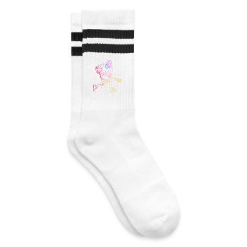 Lacrosse Player Drawing - Striped tennis socks - white/black - Right