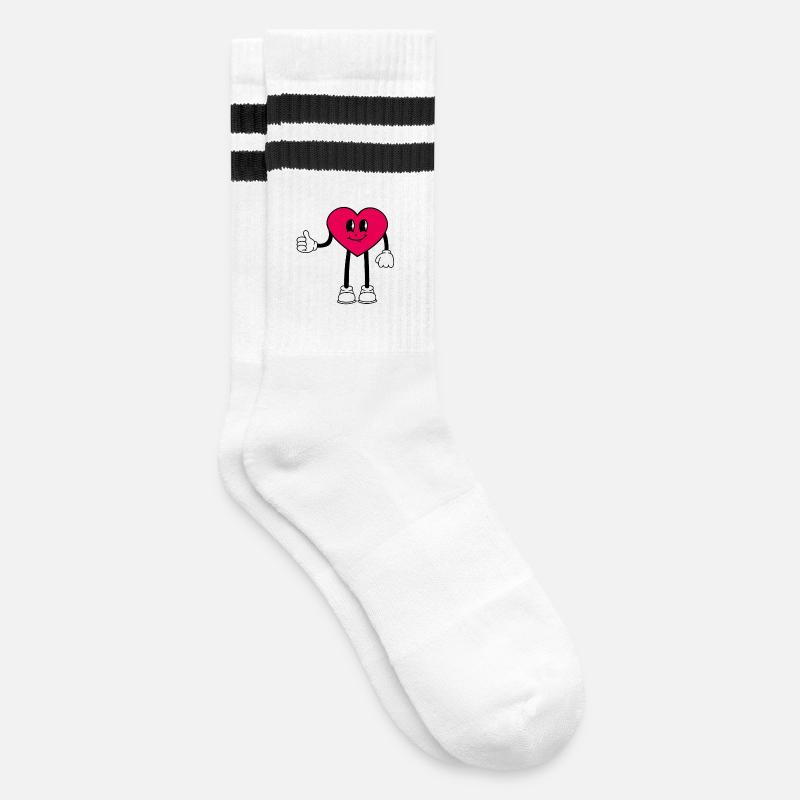 Cœur - Chaussettes de tennis - blanc/noir