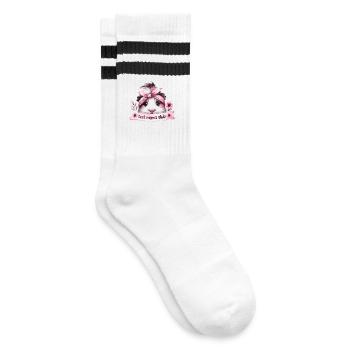 Meerschweinchen Lustiges Mama Geschenk Muttertag - Gestreifte Tennissocken - Weiß/Schwarz - Rechts