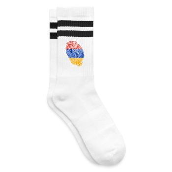 Armenian flag fingerprints - Striped tennis socks - white/black - Right