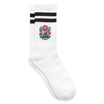 Blumen - Frühling - Blüten - Gestreifte Tennissocken - Weiß/Schwarz - Rechts
