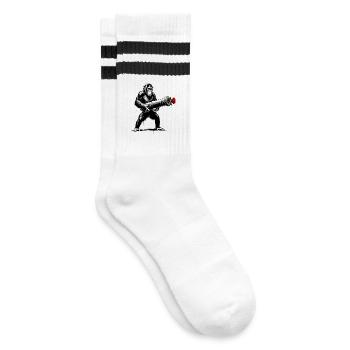 Peace Not War - Singe au rose - Chaussettes de tennis - blanc/noir - Droite
