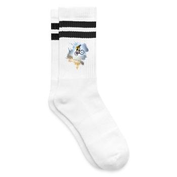 Ride the Drop - Gestreifte Tennissocken - Weiß/Schwarz - Rechts