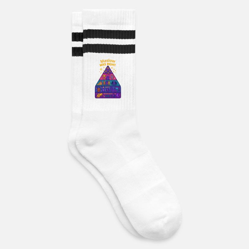 Maslow was right - Striped tennis socks - white/black