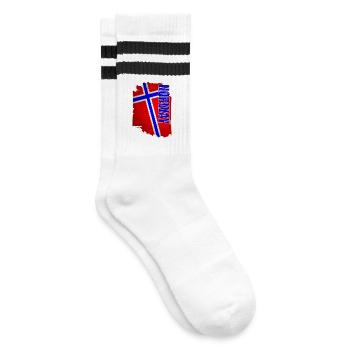 Drapeau norvégien, grunge vintage - Chaussettes de tennis - blanc/noir - Droite